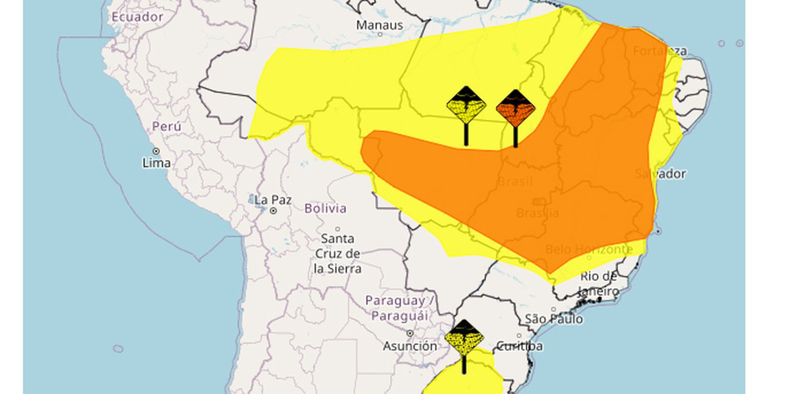 Inmet alerta para chuvas intensas no Nordeste